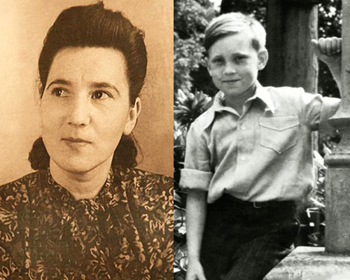 Владимир Высоцкий в детстве с родной мамой