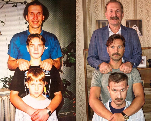 Федор Добронравов с сыновьями Виктором и Иваном
