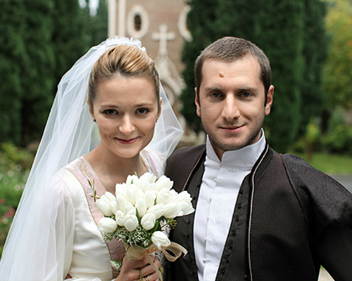 Свадебное фото Надежды Михалковой и Резо Гигинеишвили