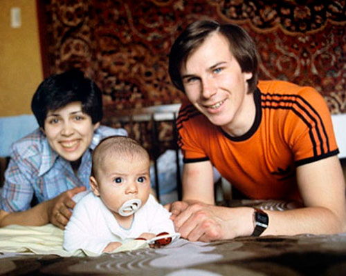 Ирина Роднина и Александр Зайцев с сыном Сашей